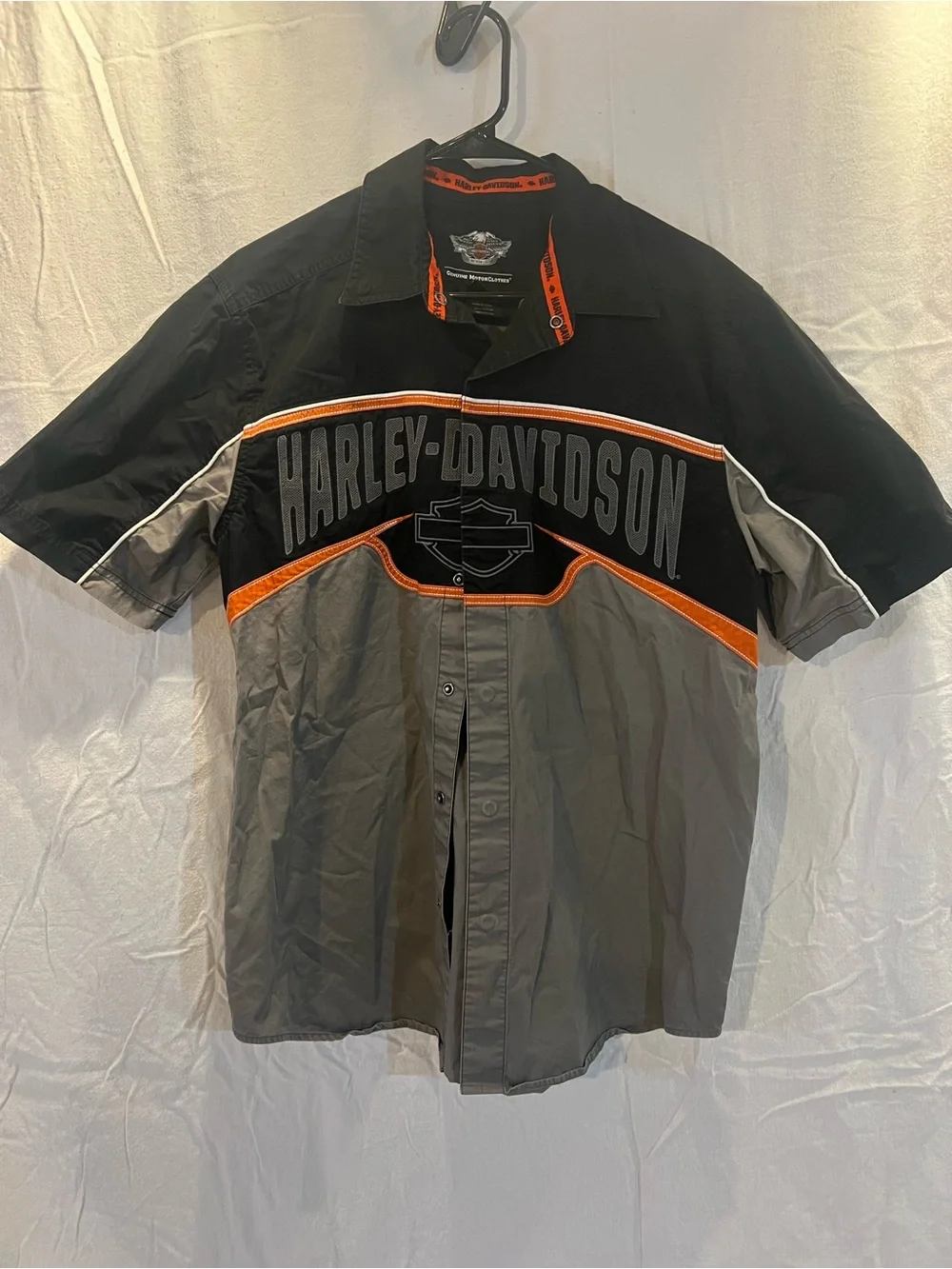 Harley-Davidson Black Jacket with Gold & White Logo Patch